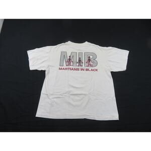 Martians in Black Movie Parody White T-shirt Sz L 1990s